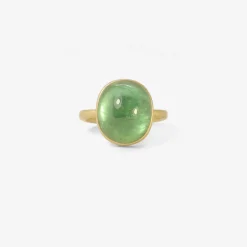 18k & oval pale green tourmaline ring, 9.23ct