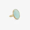 18k & oval pale persian turquoise ring, 6.26ct