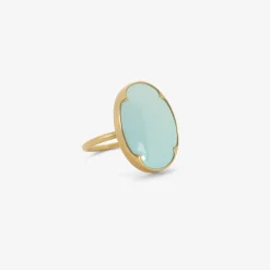 18k & oval pale persian turquoise ring, 6.26ct
