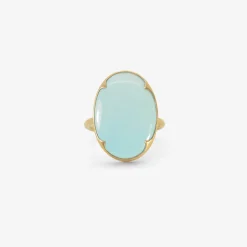 18k & oval pale persian turquoise ring, 6.26ct