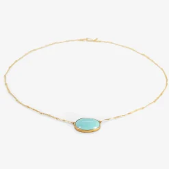 18k & oval persian turquoise echo necklace