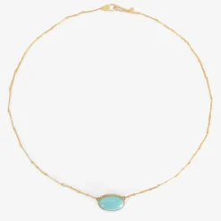 18k & oval persian turquoise echo necklace
