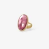18k & oval powder pink tourmaline lens ring, 14.15ct