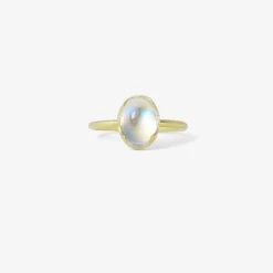 18k & oval rainbow moonstone ring