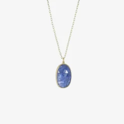 18k & oval rose-cut tanzanite pendant, 19.73ct