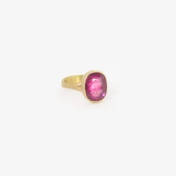 18k & oval ruby ring, 4.03ct