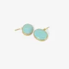 18k & oval sleeping beauty turquoise earrings, 12.19ct