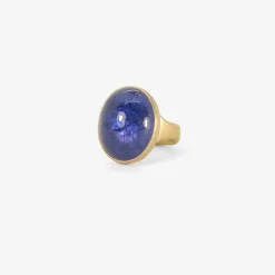 18k & oval tanzanite ring, 18.39ct