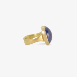 18k & oval tanzanite ring, 18.39ct