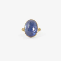 18k & oval tanzanite ring, 12.34ct