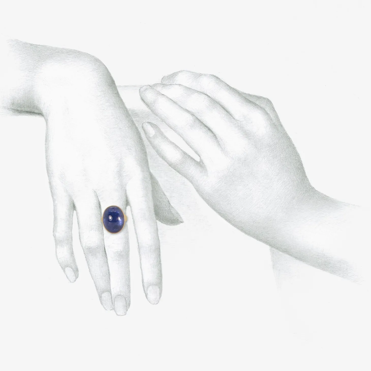 18k & oval tanzanite ring, 18.39ct