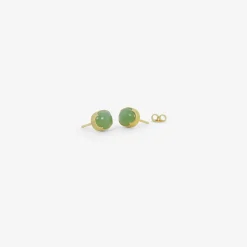 18k & oval vesuvianite studs