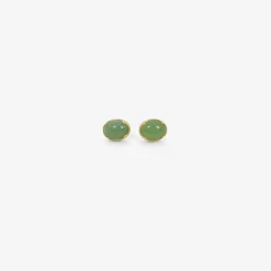 18k & oval vesuvianite studs