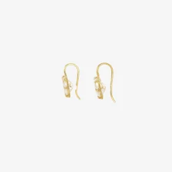 18k & oval white topaz north/south mini gem earrings