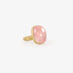 18k & ovalish morganite ring, 18.13ct