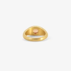18k & padparadscha sapphire signet ring, 1.5ct