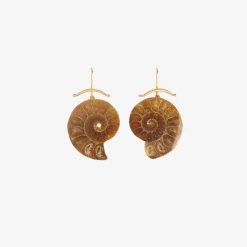 18k & pale ammonite earrings