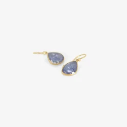 18k & pale blue tanzanite pebble drop earrings, 6.67ct