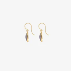 18k & pale blue tanzanite pebble drop earrings, 6.67ct