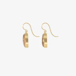 18k & peach tourmaline pebble drop earrings, 21.84ct