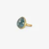 18k & pear-ish blue tourmaline ring, 18.03ct