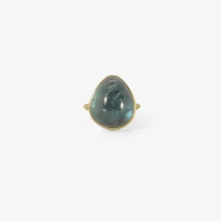18k & pear-ish blue tourmaline ring, 18.03ct
