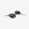18k & pear-shaped amethyst-over-hematite earrings