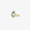 18k & pear-shaped aquamarine ring, 4.23ct