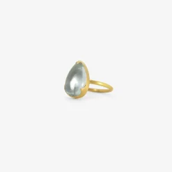 18k & pear-shaped aquamarine ring, 4.23ct