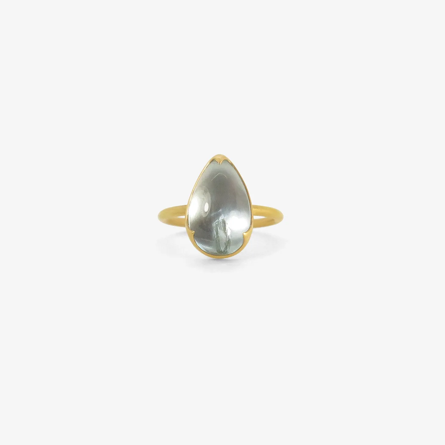 18k & pear-shaped aquamarine ring, 4.23ct