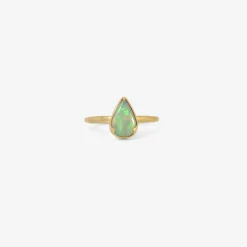 18k & pear-shaped australian opal ring, .5ct