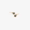 18k & pear-shaped black diamond earrings, 3.03ct