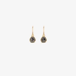 18k & pear-shaped black diamond earrings, 3.03ct