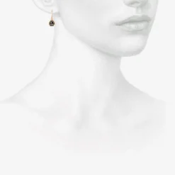 18k & pear-shaped black diamond earrings, 3.03ct