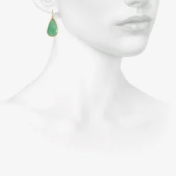 18k & pear-shaped brazilian emerald drop earrings, 22.94ct