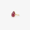 18k & pear-shaped cabochon ruby ring, 4.1ct