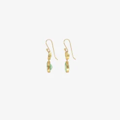 18k & pear-shaped colombian emerald earrings with bows, 4ct