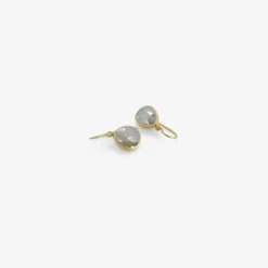 18k & pear-shaped dove grey diamond drop earrings, 3.98ct