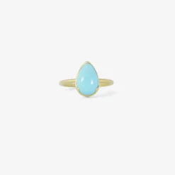 18k & pear-shaped persian turquoise ring