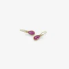 18k & pear-shaped rose-cut ruby earrings
