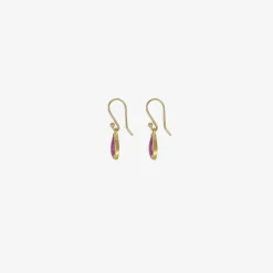 18k & pear-shaped rose-cut ruby earrings