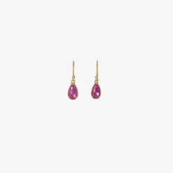 18k & pear-shaped rose-cut ruby earrings