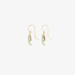 18k & pear-shaped tibetan turquoise drop earrings, 8.63ct