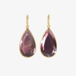 18k & pear-shaped violet tourmaline sequin drop earrings, 11.73ct