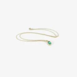 18k & petite oval faceted ethiopian emerald pendant, .45ct