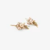 10k & pink pearl bug cluster earrings