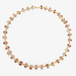 18k & pink spinel confetti necklace with moonstone and amethyst