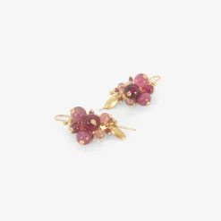 18k & pink tourmaline bug clusters