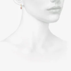 14k & pink tourmaline graduated huggie hoops