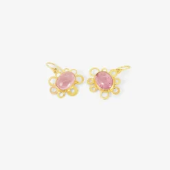 18k & pink tourmaline little flower studio sweep earrings